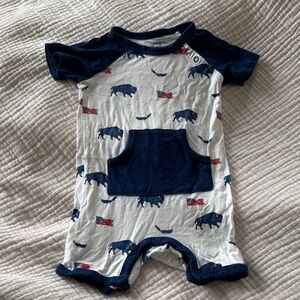 Kyte BABY Navy and White Romper